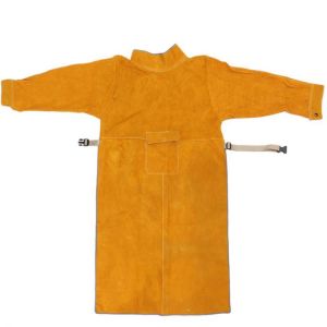Durable Welding Apron Leather Jacket Flame-Resistant Cowhide Safety Work Clothes Protective Welders Clothing Apparel Long Sleeve