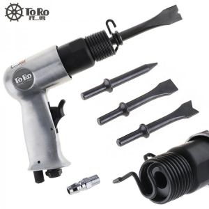 TORO 120mm Professional Handheld Pistol Gas Shovels Air Hammer Small Rust Remover Pneumatic Tools with 4 Chisels
