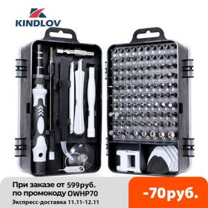 KINDLOV 112 in 1 Screwdriver Set of Screw Driver Bit Set Multi-function Precision Mobile Phone Repair Device Hand Tools Torx Hex