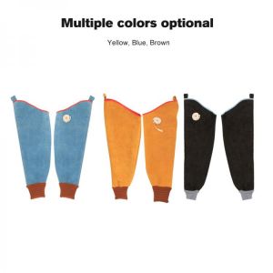 2PCS Wear-resistant Cowhide Welding Sleeves of Welder Clothing High Temperature Resistant Working Arm Protective Safety Sleeves