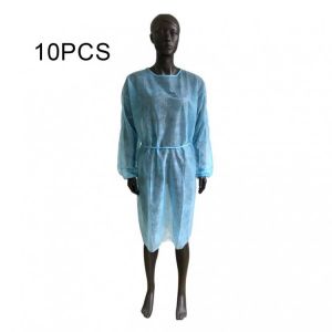 10pc CPE Gown Disposable Thumb Buckle Sleeve Apron Gown Waterproof Protective Apron for Spray Painting Coverall Suit