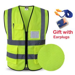 2021 Reflective Safety Vest Work Reflective vest Multi Pockets Workwear Safety Waistcoat Man Women Safety Vest