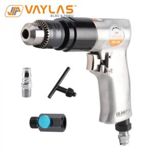 Air Drill Gun Pneumatic Air Drill Machine Air Hammer Drill with Pressure Adjustment Adapter Switch Alloy Steel Reversible Head