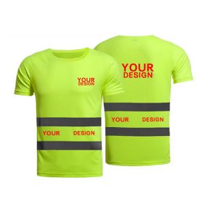 High Visibility Safety Vis Reflective T Shirt Short Sleeve Safety Mesh Quick Dry Mesh Cycling Outdoor Volunteer Hiking Shirts