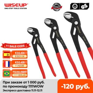 WISEUP 7"/10"/12" Large Opening Universal Adjustable Pliers Push Button Quick-Release Water Pipe Clamp Pliers plumb