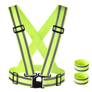 Adjustable Safety Reflective Vest Belt Stripe Strap Night Running Jogging Biking Elastic Reflective Belt for Adults Kids Safety