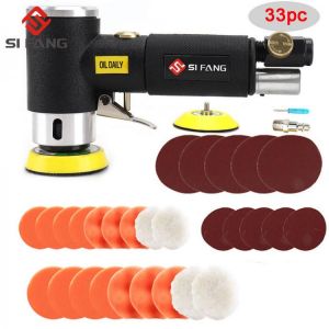 2/3"Air Sander Pneumatic Polisher Grinder Buffer Dual Action Orbital Polisher Machine With Polishing Pad Kit