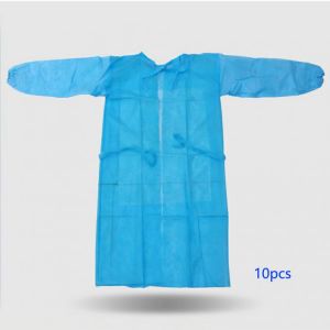 10pcs CPE Gown Disposable Thumb Buckle Sleeve Apron Gown Waterproof Protective Apron For Spray Painting Coverall Suit