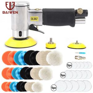 NEW Orbit Air Sander Polisher Machine, 2/3 Inch Polishing Pad Sponge Disc Set, Pneumatic Grinding Tools