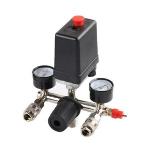 Bama Air Compressor Bracket Pressure Gauge Pressure Regulating Valve Automatic Pressure Switch European Quick Connector Assembly