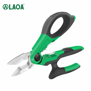 LAOA 7 Inch Electrician Scissors 1.5-4mm² Wire Cutter Stripping Cutting Terminal Crimping Household Shears Tools