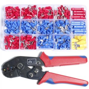 SN-02C mini hand Crimping Tool 0.25-2.5mm² Adjustable Crimper pliers with 270pcs Cable Lugs Assortment Kit wire crimp set Cold