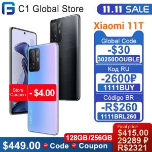 Global Version Xiaomi 11T NFC 128GB/256GB Smartphone Dimensity 1200-Ultra Octa Core 67W Charging 108MP Camera 120Hz Screen