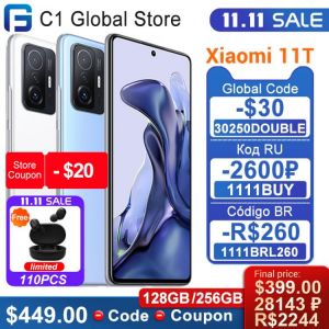 all in one place טלפונים סלולרים NEW Global Version Xiaomi 11T Smartphone 128GB/256GB Dimensity 1200-Ultra Octa Core 108MP Camera 120Hz AdaptiveSync NFC 5000mAh