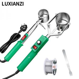 LUXIANZI Portable Handheld Solder Pot Tin with Switch 300-500W Adjustable Desoldering Bath Repair Tool Tin Melting Furnace