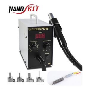 QUICK 857DW EU 220V Soldering Station Adjustable Hot Air Gun Station With Helical Wind 580W SMD Rework Station Heating Element