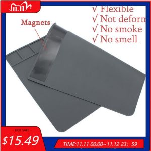 490x350x5mm Heat Insulation Silicone Pad Desk Mat Heat-resistant Maintenance Platform For BGA Soldering Phone PC Repair Station