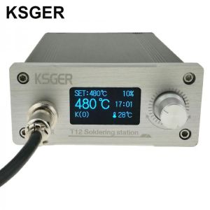 KSGER White Thick Panel STM32 OLED T12 Soldering Station Temperature Digital  Controller For Hakko T12 Electric Soldering Iron