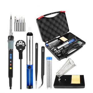 110V/220V  80W Adjustable Temperature Electric Digital Soldering Iron With Knife 5 Soldering Tips Home Repair Iron Welding  Tool