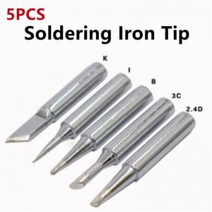 5PCS  Pure Copper Soldering Iron Head 936 Soldering Iron Head Set  Electric Soldering Iron Tip I+B+K+2.4D+3C