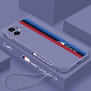 Luxury Fashion Case For iphone 13 11 12 Pro Max XR XS X 6 7 8 Plus SE Case Straight Edge Soft Liquid silicone protective Cover