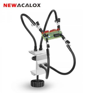 NEWACALOX Soldering Station Holder Desk Clamp PCB Alligator Clip Multi Soldering Helping Hand Third Hand Tool for Welding Repair