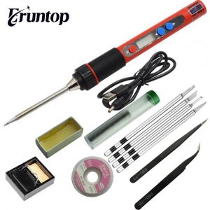 5V 10W Portable USB Soldering Iron LCD Digital Adjustable Temperature Soldering Gun BAG Welding Rework Repair Tool
