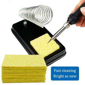 Electric Soldering Iron Stand Holder with 10Pcs Welding Cleaning Sponge Cleaner High Temperature Resistant Welding Accessories