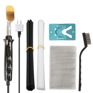 50W Electric Soldering Iron,Plastic Welder Kit with 40 Rods,1 Mesh,Wire Brush,Iron Stand  for Car Bumper Surface Repair