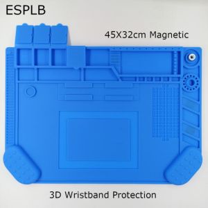 3D Wristband Proctection Silicon Insulation Work Pad Repaid Mat Soldering Station Desk Platform Magnetic Heat-Resistant Tools
