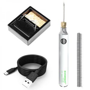 HANDSKIT USB 5V 8W Electric Powered Soldering Iron Adjustable Temperature Range 330-450℃ Electric Soldering Irons Kit With Stand