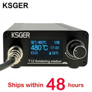 KSGER T12 Soldering Station AC/DC  T12 Iron Tips STM32 OLED V2.1S Electric Controller Aluminum Alloy DIY Kits Welding Tools 907