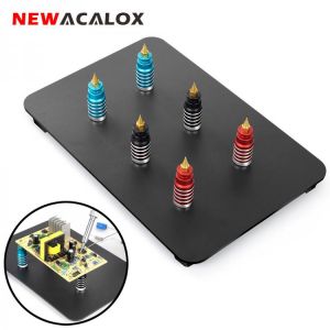 NEWACALOX Third Hand Tools Magnetic Base PCB Board Fixing Clip Soldering Helping Hand Welding Repair Fixture for Soldering