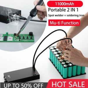 Upgraded Electric Soldering iron with regulator Repair tools Soldering station 11000mAh Power Bank Spot welder welding for 18650