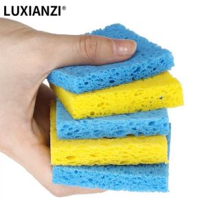 LUXIANZI 5PC Cleaning Sponge Cleaner YellowBlue High Temperature Enduring Cleaner Sponge For Electric Welding Soldering Iron Tip