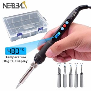 Soldering Iron Kit 80W Adjustable Temperature Fast Heating Ceramic Thermostatic Welding Iron with 180-500℃ LCD Display Home DIY