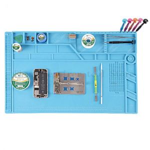 Big size S-180 55*35 CM BGA Heat Insulation Silicone Soldering Pad Repair Maintenance Platform Desk Mat with Magnetic Section