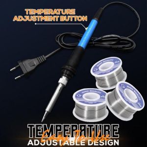 Electric Soldering Iron Kits 220V 110V 60W Temperature Adjustable Welding Gun Repair Tool with Tin Soder Wire EU/US/AU/UK