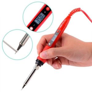 80W Electric Soldering Iron Set Adjustable Temperature LCD Thermostat Soldering Iron Kit Welding Wood Embossing Pen