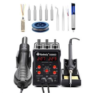 2 in 1 SMD BGA Rework Soldering Station Hot Air Gun Electric Soldering Iron For Welding Repair 220V 700W 8586D VS 8586 8858 8786
