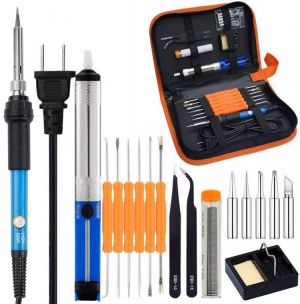 60W 110V/220V Electric Soldering Iron Kit with Adjustable Temperature Welding Iron Electronic Repair Tool