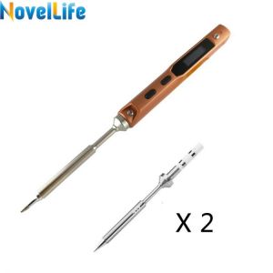65W TS100 Mini Programmable Electric Soldering Iron Adjustable Temperature Digital Solder Station 2pcs Iron Tips OLED Display