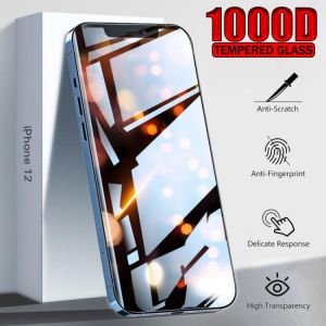 1000D Tempered Glass For iPhone 12 Pro Max Screen Protector For 11 Pro Max 8 7 6S 6 Plus X XS XR 12 Mini SE 2020 Ultra HD Glass