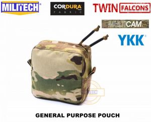 MILITECH Delustered 500D Cordura Tactical 5'' x 5'' Inches General Purpose GP Pouch Cummerbund Pouch For JPC V