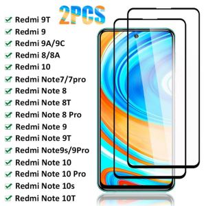 2PCS Screen Protective Glass On The Redmi 9T 9A 9C 8 8A 10 For Xiaomi Redmi Note 10s Pro 8 8T 7 9T 9s Pro Tempered Glass Film