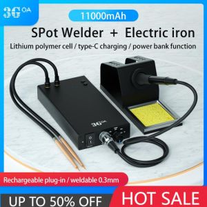 2 in 1 Electric Soldering iron with regulator Repair tools Soldering station 11000mAh 6 Gear Spot welder spot welding for 18650