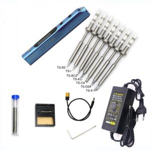 SQ001 mini portable Smart electric soldering iron STM32 processor Digital display welding tool for ts100 with DC Power supply