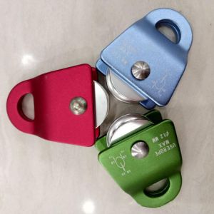 CE Certified 20kN Micro Pulley Fixed Side General Purpose Small Aluminum Rope Pulleys for Climbing, Rescue Lifting,Hitch Tending
