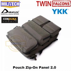 MILITECH 2.0 Zip-On Pouch Panel Platform for JPC CPC AVS Military Zipper Pack Add On Mags TWINFALCONS TW 500D Delustered Cordura