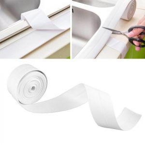 3.2m*38mm White Mildewproof Waterproof Strip Tape For Bathroom Kitchen Long Lasting Mildew Resistant Toilent Corner Line Sticker